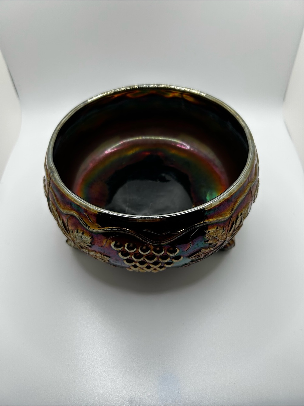 Carnival glass. Footed bowl - Picture 5 of 5